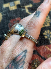 Load image into Gallery viewer, Sterling Silver Deep Green Royston Stamped Stacker Ring