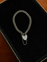 Load image into Gallery viewer, Vintage Sterling Silver Double Link Chain Padlock Bracelet