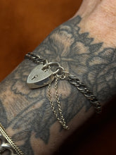 Load image into Gallery viewer, Vintage Sterling Silver Interlocked Curb Chain Padlock Bracelet