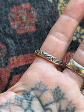 Load image into Gallery viewer, Sterling Silver Deep Green Royston Stamped Stacker Ring