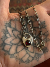 Load image into Gallery viewer, Garnet Heart Lock