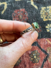 Load image into Gallery viewer, Sterling Silver Deep Green Royston Stamped Stacker Ring