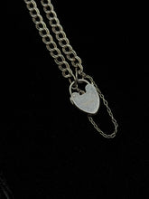 Load image into Gallery viewer, Vintage Sterling Silver Double Link Chain Padlock Bracelet