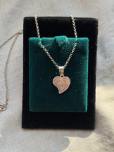 Load image into Gallery viewer, Vintage Sterling Silver Engraved Face Heart Charm Necklace