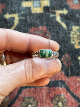 Load image into Gallery viewer, Sterling Silver Deep Green Royston Stamped Stacker Ring