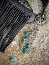 Load image into Gallery viewer, Stainless Curb Link Chain & Turquoise Bead Bag Charm
