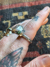 Load image into Gallery viewer, Sterling Silver Deep Green Royston Stamped Stacker Ring
