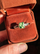 Load image into Gallery viewer, Sterling Silver Deep Green Royston Stamped Stacker Ring
