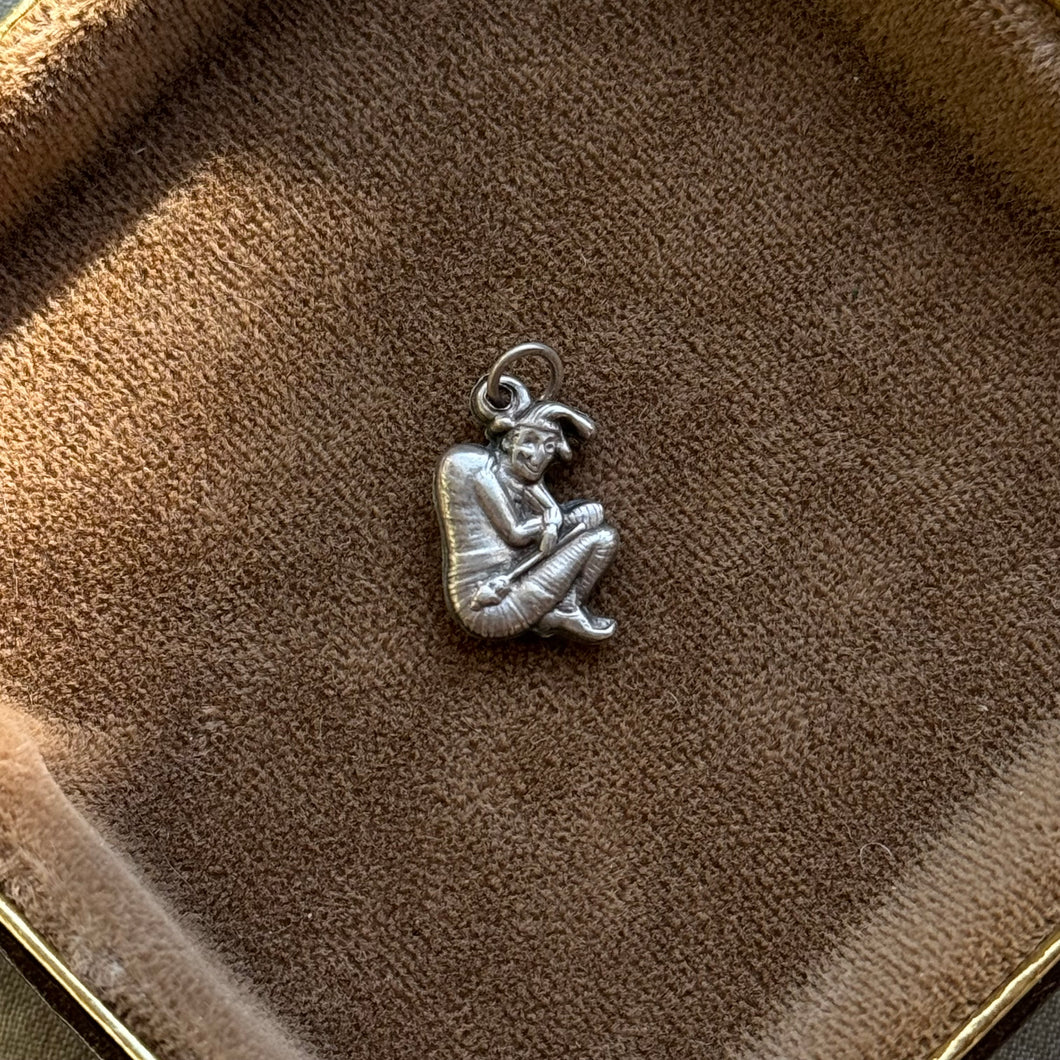 Vintage Sterling Silver Sneaky Jester Charm