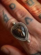 Load image into Gallery viewer, Black Scorpion Heart Ring
