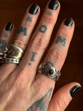 Load image into Gallery viewer, Sterling Silver &amp; Onyx Charmed Band
