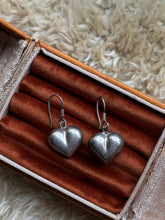 Load image into Gallery viewer, Vintage Sterling Silver Puffy Heart Earrings
