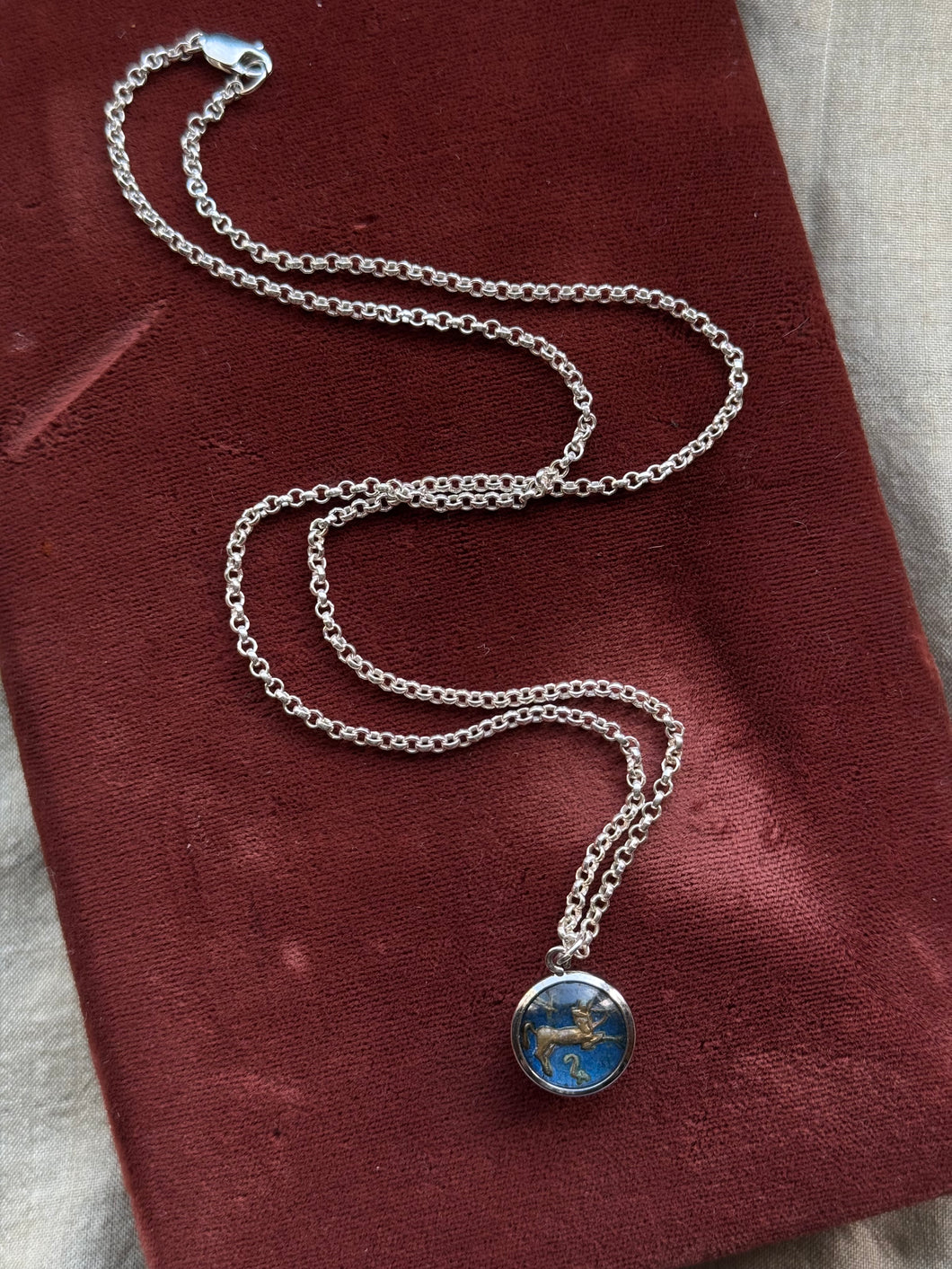 Vintage Sterling Silver Sagittarius Necklace