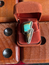 Load image into Gallery viewer, MTS Tyrone Turquoise Lightning Bolt Ring
