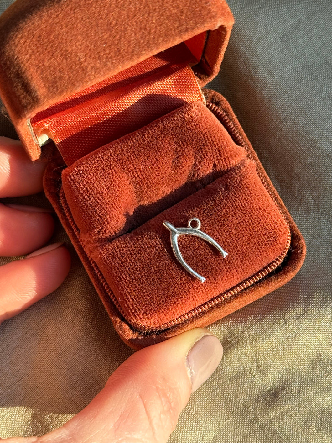 Vintage Sterling Silver Wishbone Charm