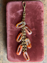 Load image into Gallery viewer, Brass &amp; Agate Link Bag Charm
