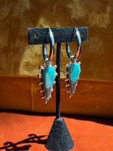 Load image into Gallery viewer, Tyrone Turquoise Teardrop Instigator Hoops
