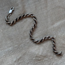 Load image into Gallery viewer, Vintage Sterling Silver Heavy Rope Chain Bracelet
