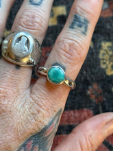 Load image into Gallery viewer, Sterling Silver Watery Royston Turquoise Dappled Stacker Ring
