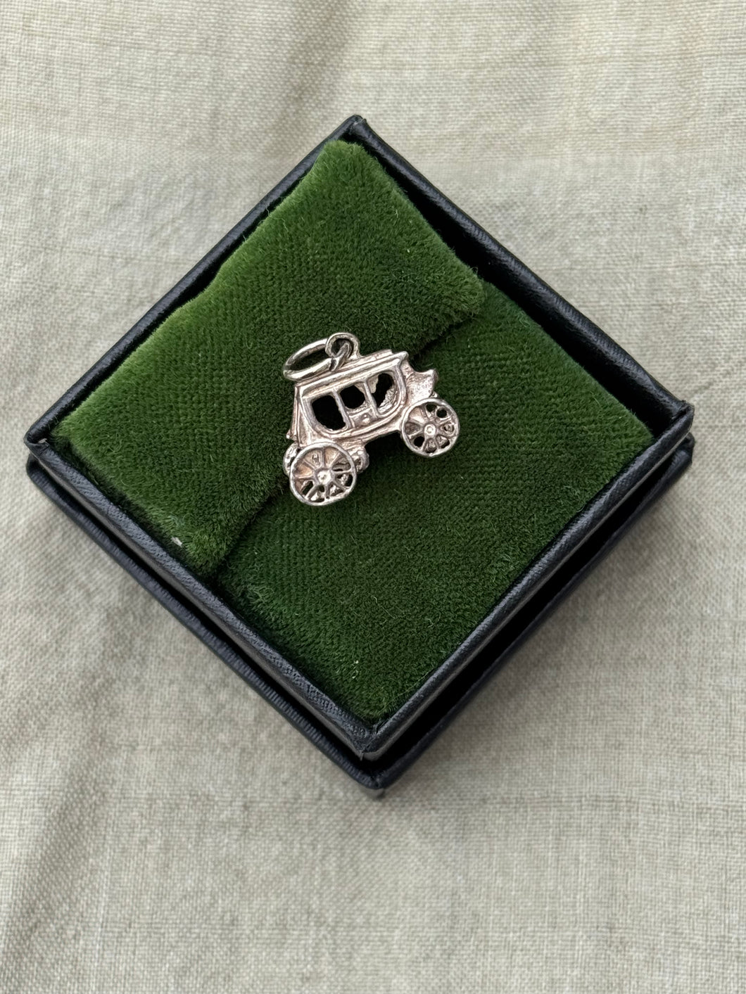 Vintage Sterling Silver Carriage Charm