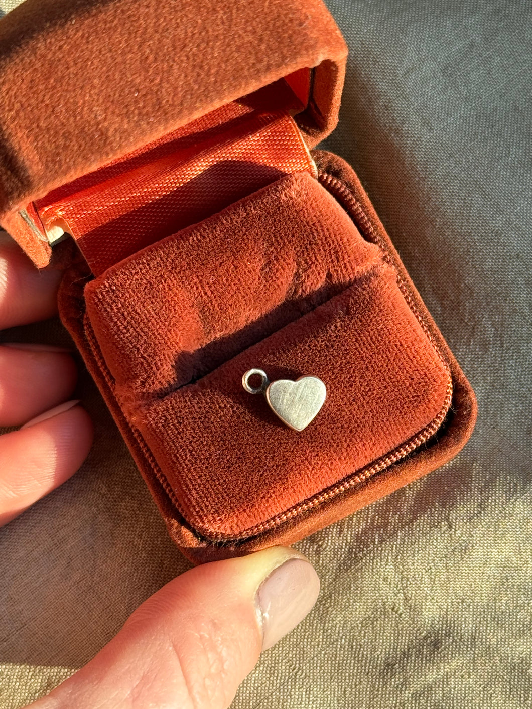 Vintage Sterling Silver Hollow Heart Charm