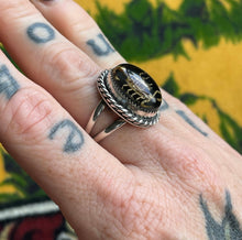 Load image into Gallery viewer, Small Black Scorpion Sterling Silver Ring
