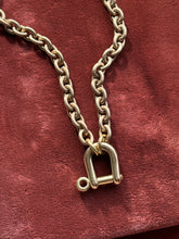 Load image into Gallery viewer, Brass Curb Shackle Necklace
