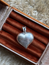 Load image into Gallery viewer, Vintage Sterling Silver Puffy Heart Pendant

