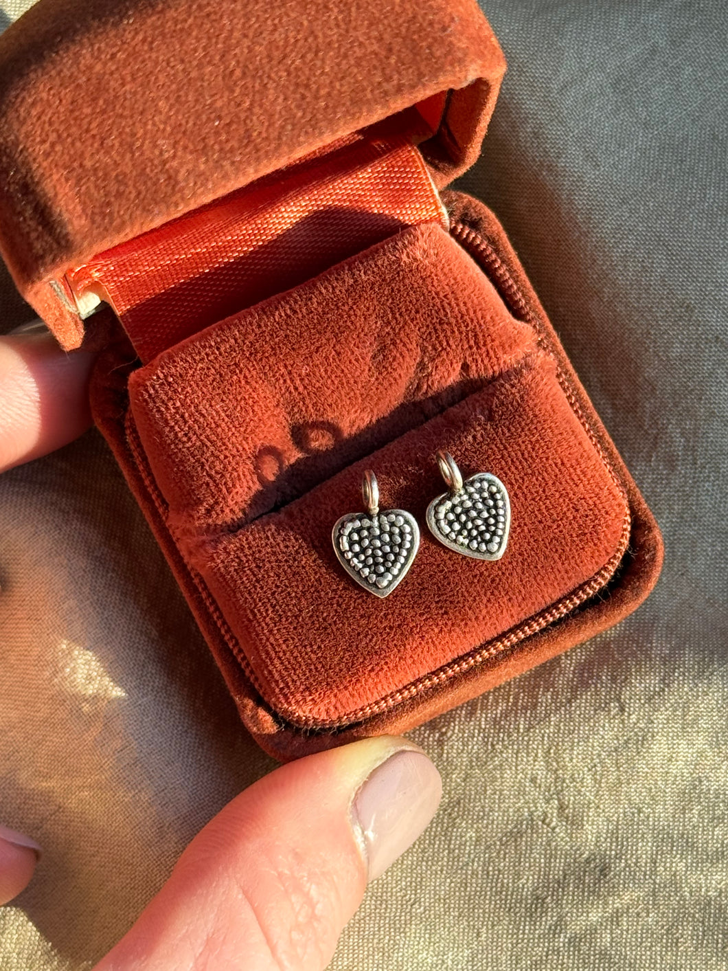 Vintage Sterling Silver Dappled Heart Charm