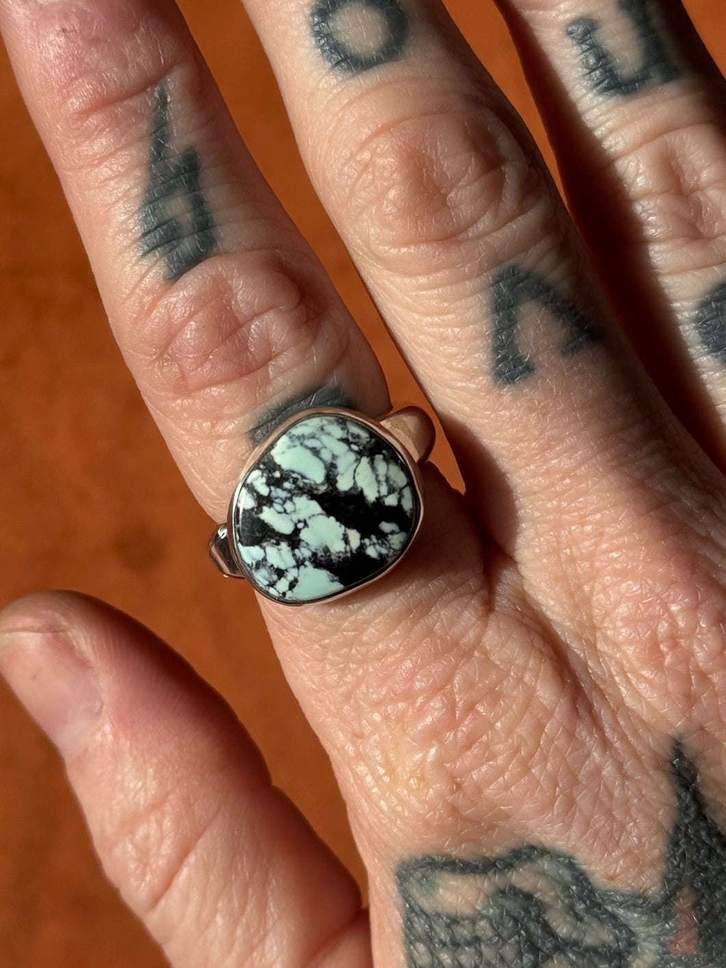 White River Turquoise Smokestack Ring