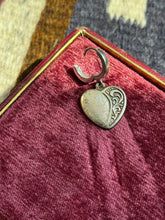 Load image into Gallery viewer, Filigree Heart Charm Single Hoop
