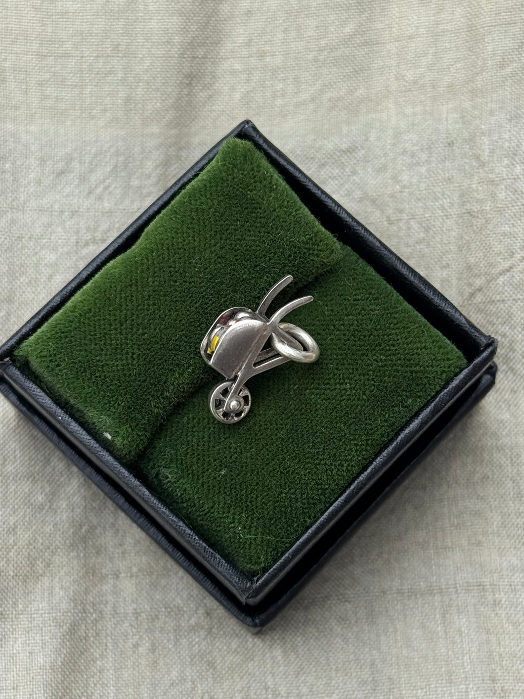Vintage Sterling Silver Fruit Cart Charm