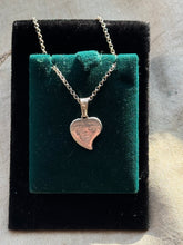 Load image into Gallery viewer, Vintage Sterling Silver Engraved Face Heart Charm Necklace
