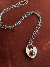 Load image into Gallery viewer, Garnet Heart Lock
