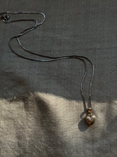 Load image into Gallery viewer, Vintage Gold Tone Engraved Puffy Heart Necklace
