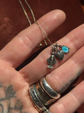 Load image into Gallery viewer, Vintage Sterling Silver Charm Cluster Necklace
