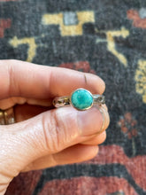 Load image into Gallery viewer, Sterling Silver Watery Royston Turquoise Dappled Stacker Ring
