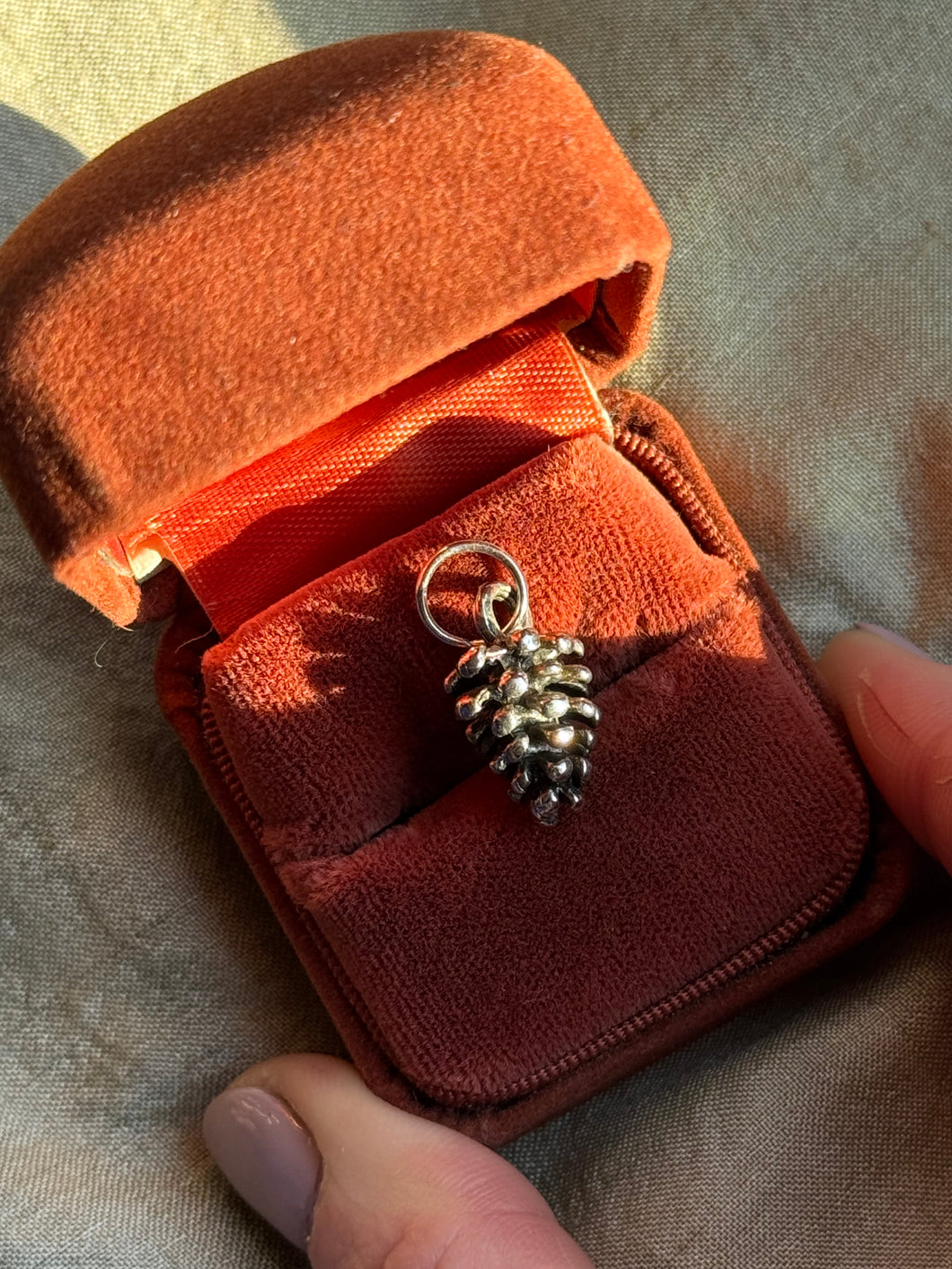 Vintage Sterling Silver Pinecone Charm