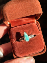 Load image into Gallery viewer, Sterling Silver Icy Blue Royston Turquoise Stamped Stacker Ring

