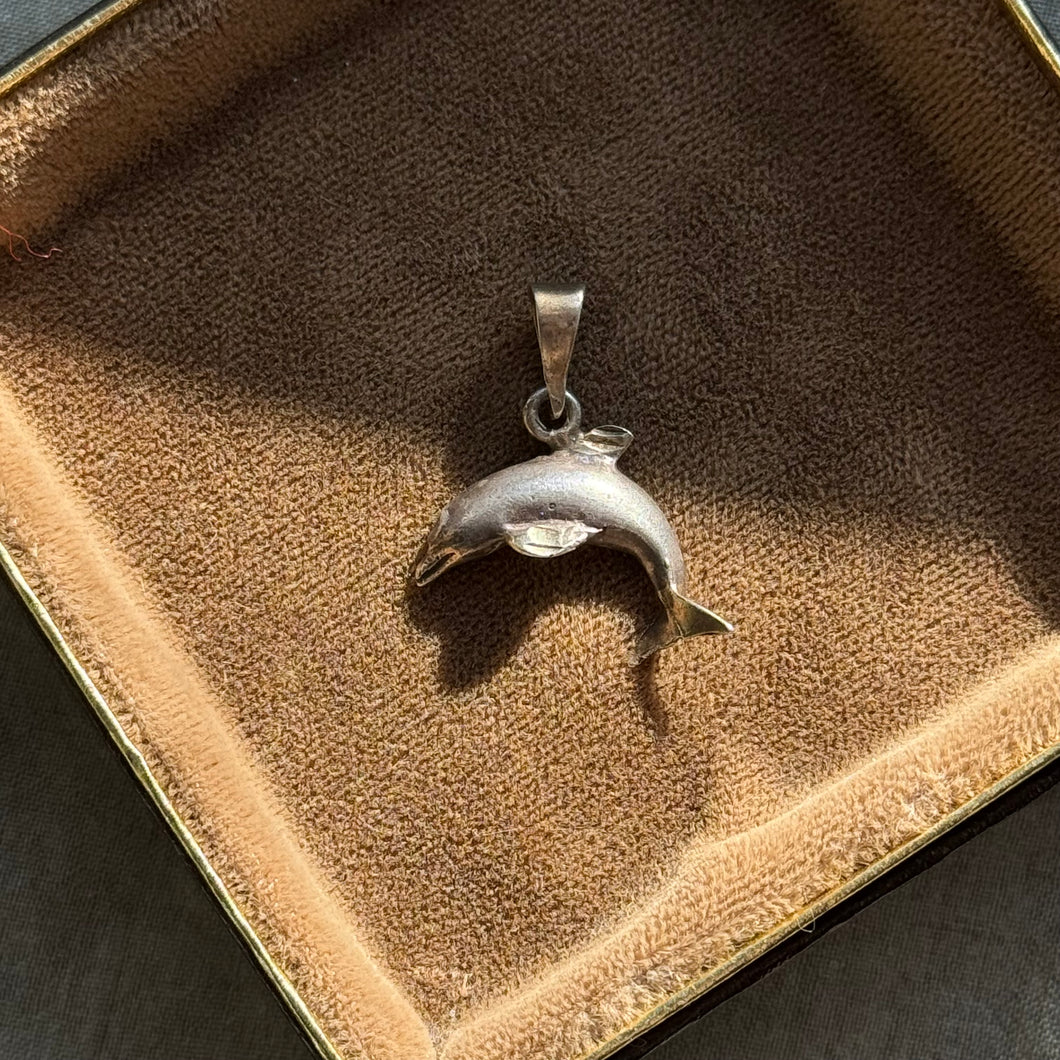 Vintage Sterling Silver Dolphin Penfant