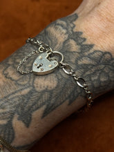 Load image into Gallery viewer, Vintage Sterling Silver Figure Eight Chain Padlock Bracelet
