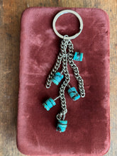 Load image into Gallery viewer, Heavy Stainless Chain &amp; Turquoise Bead Bag Charm
