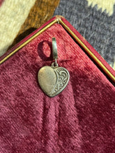 Load image into Gallery viewer, Filigree Heart Charm Single Hoop
