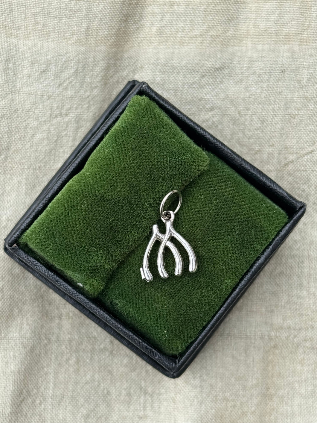 Vintage Sterling Silver Double Wishbone Charm