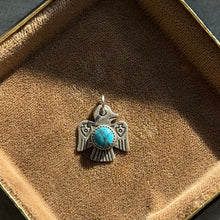 Load image into Gallery viewer, Vintage Sterling Silver Turquoise Thunderbird Charm
