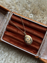Load image into Gallery viewer, Vintage Gold Tone Opal Daisy Locket Necklace
