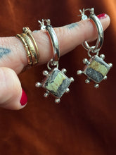 Load image into Gallery viewer, Banded Tyrone Turquoise Instigator Hoops
