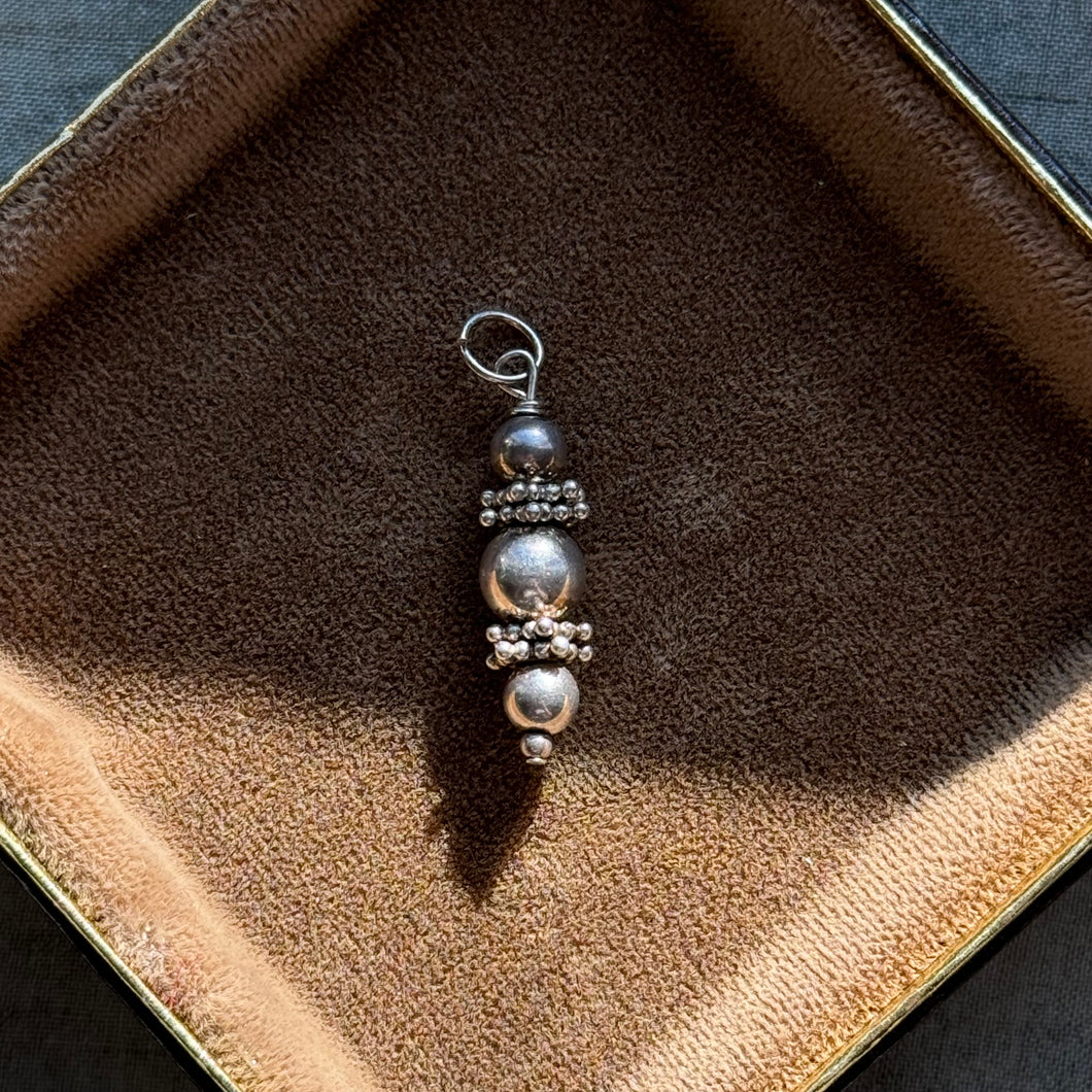 Vintage Sterling Silver Beaded Charm