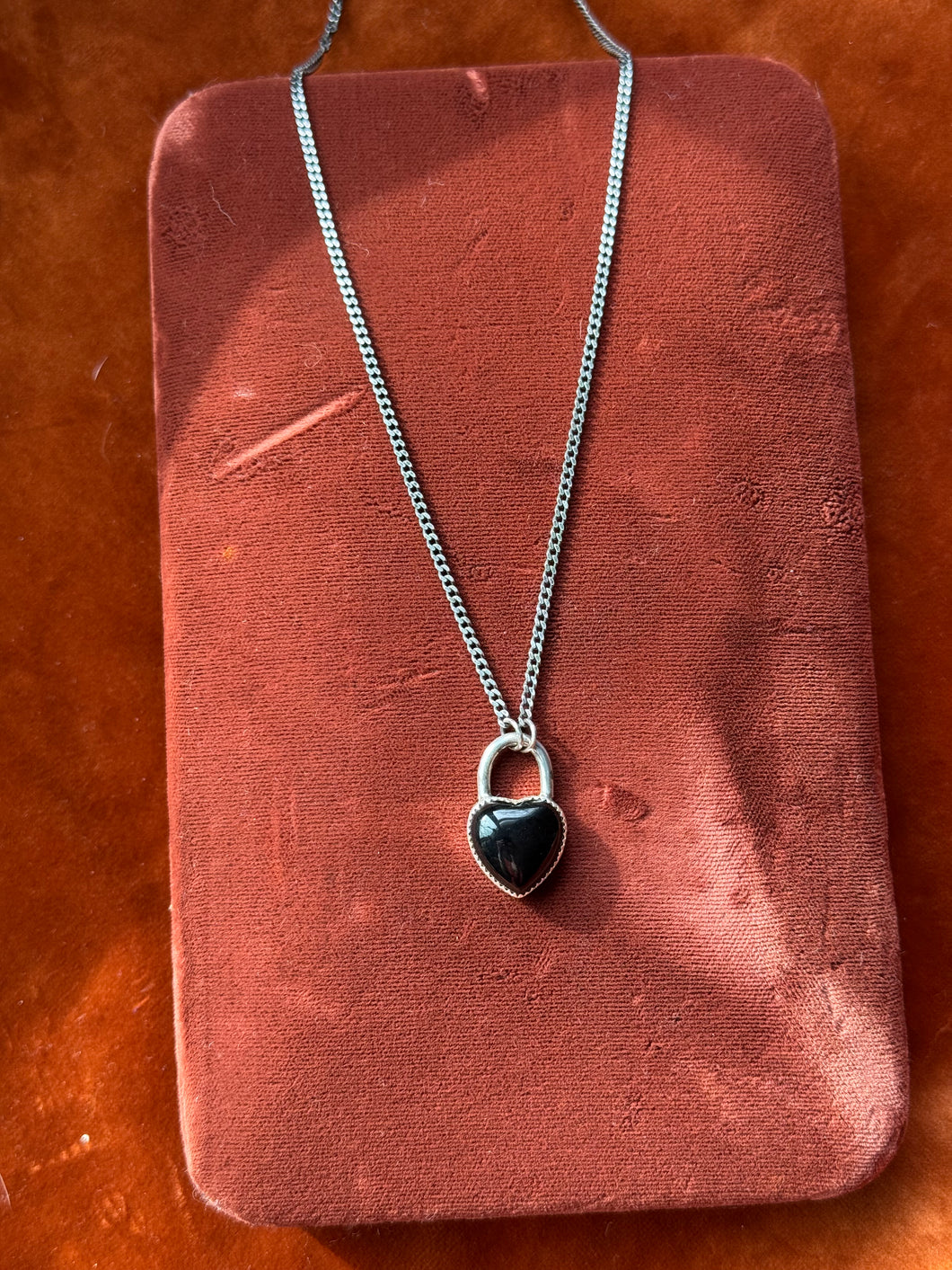 Onyx Love Lock Necklace