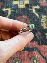 Load image into Gallery viewer, Sterling Silver Deep Green Royston Stamped Stacker Ring
